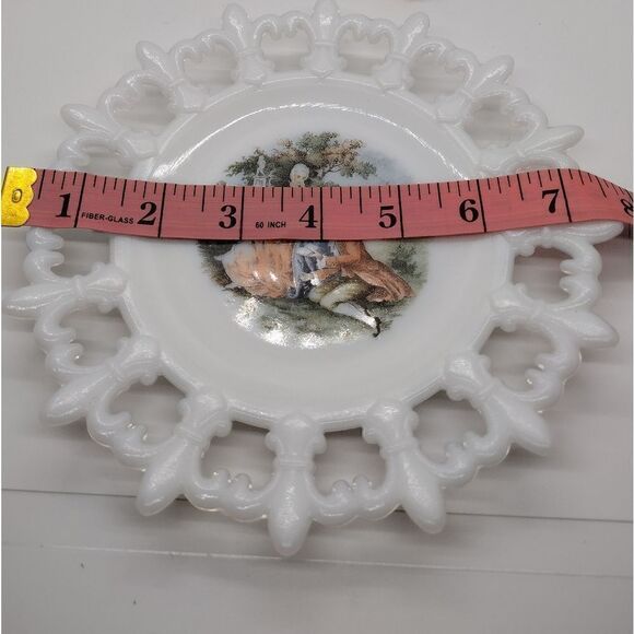 Vintage Milk Glass Lace Edge Plate - Picture 2 of 4